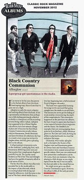 Classic Rock Magazine - Black Country Communion AFTERGLOW review  - November 2012